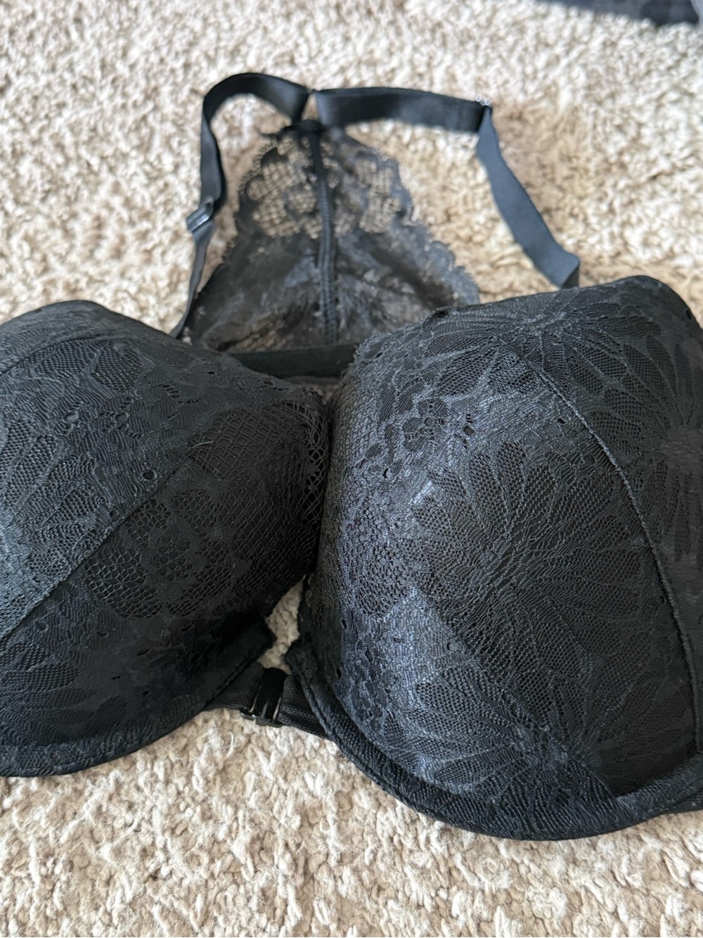 Victoria's Secret Black Lace Racerback Push-Up Bra